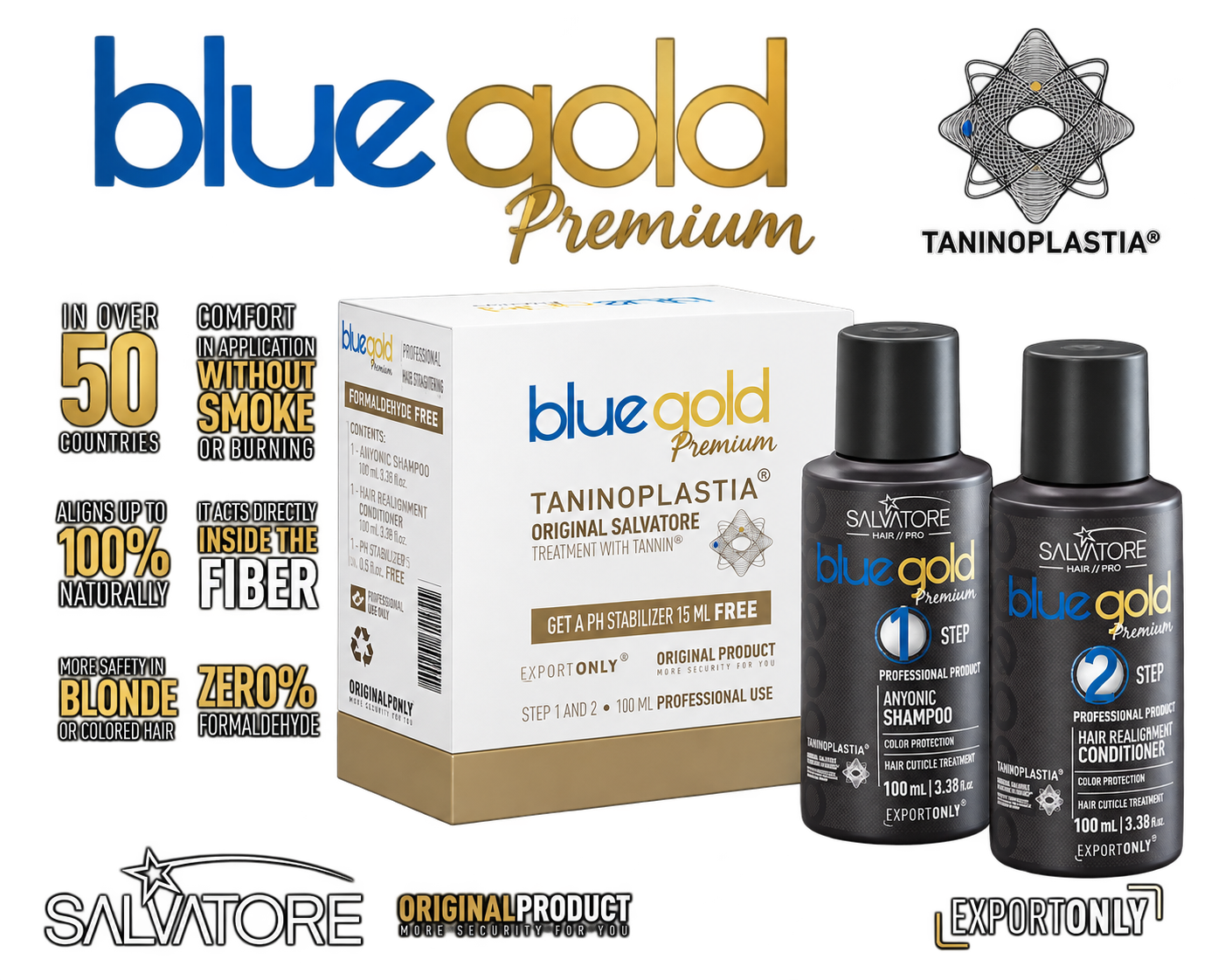 Salvatore Blue Gold Premium Taninoplastia  Kit - 100ml